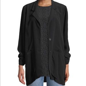 Eileen Fisher black crepe summer blazer